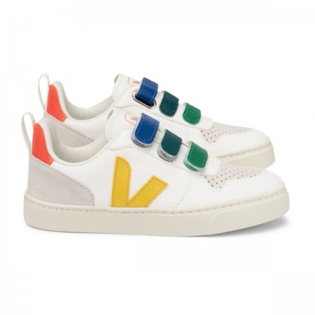 Baskets V-10 Scratchs blanches Multicolore