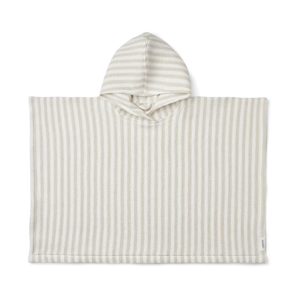 Poncho nid d'abeille "Paco" rayures Crispy white