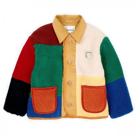 Veste sherpa "Color Block"