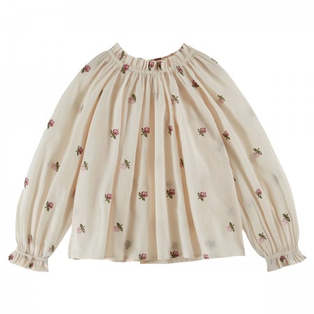 Blouse à fleurs brodées...