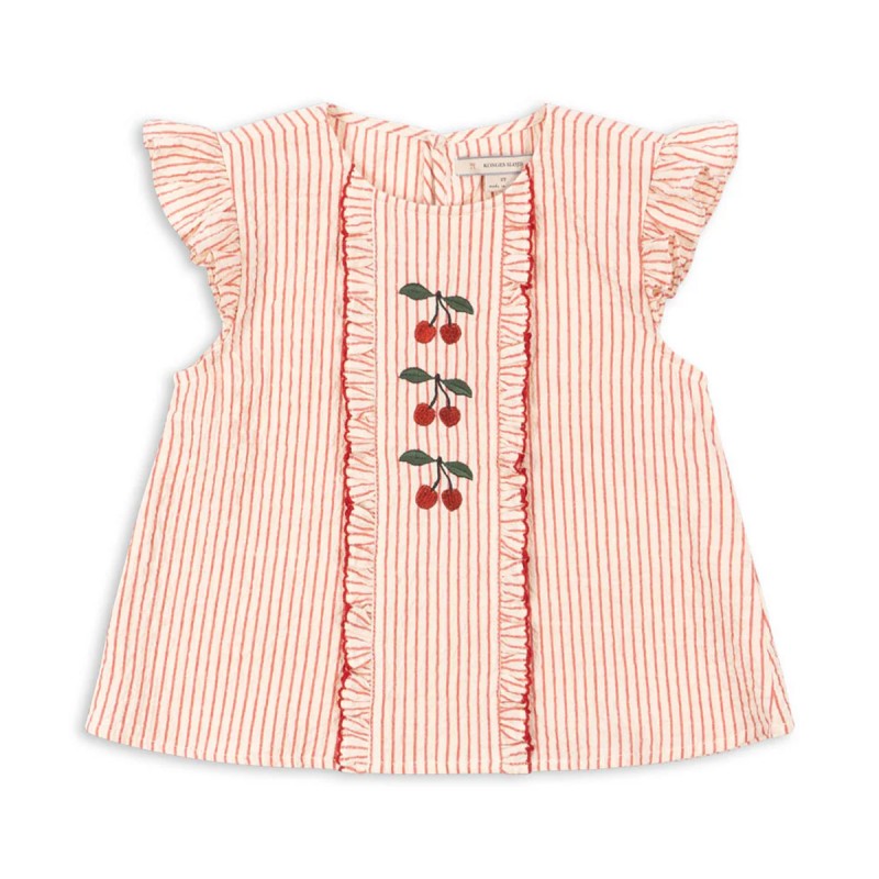 Top à volants en seersucker...