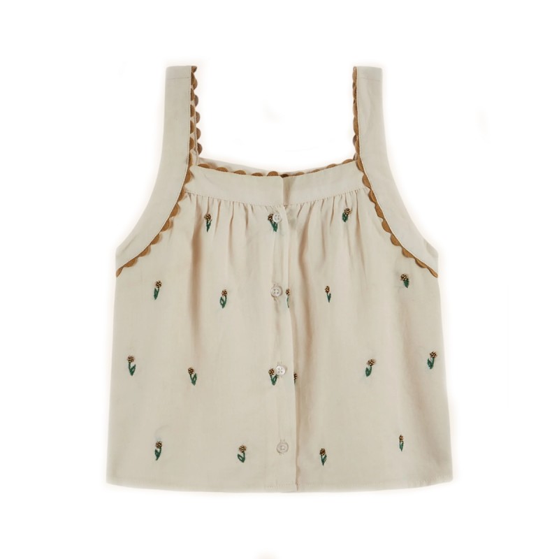 Top brodée Fleurs Emile & Ida