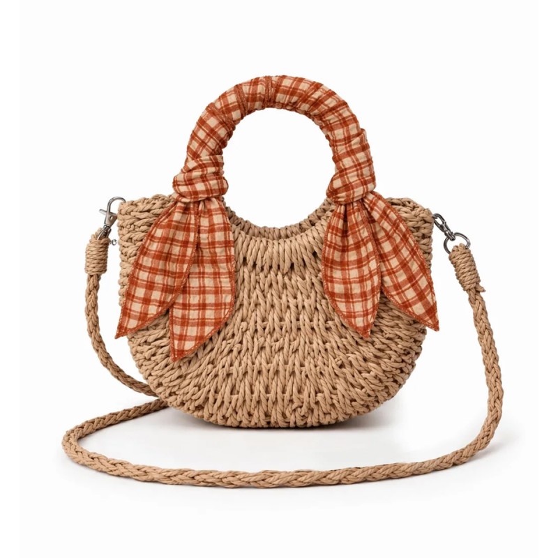 Mini sac en paille "Plaid...