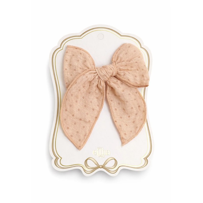 Barrette Nœud "Dots Blush"