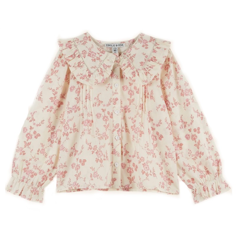Blouse à col fleurie "Rosalie"