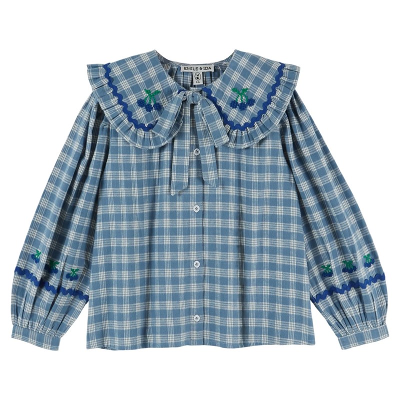 Blouse à col "Carreaux...