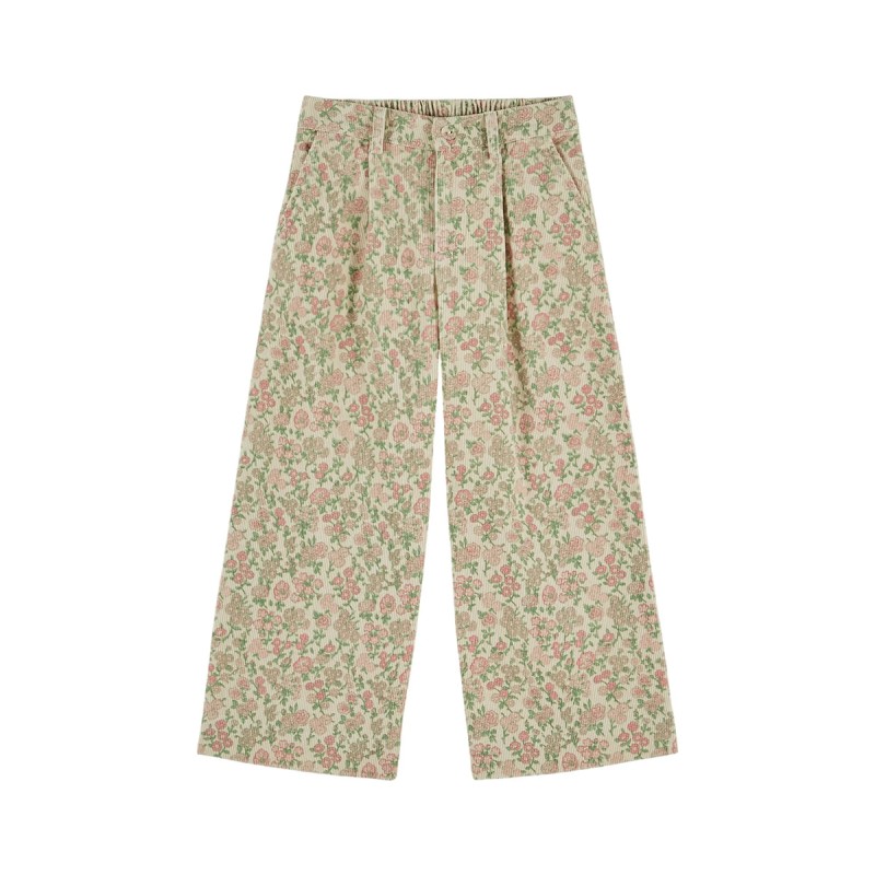 Pantalon en velours fleuri...