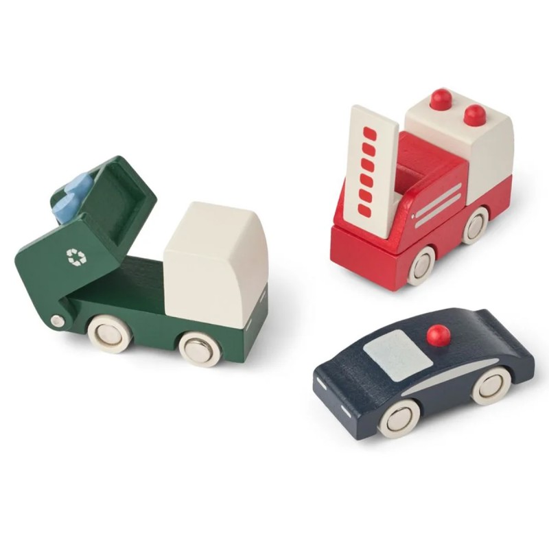 Set de 3 véhcules en bois...