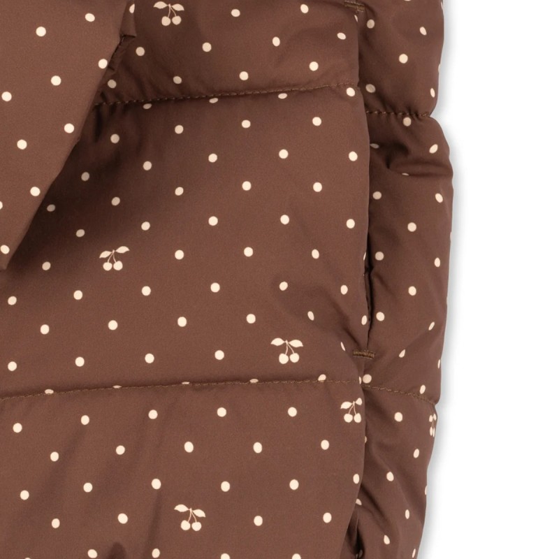 Doudoune fille Konges Sløjd marron cerises et pois