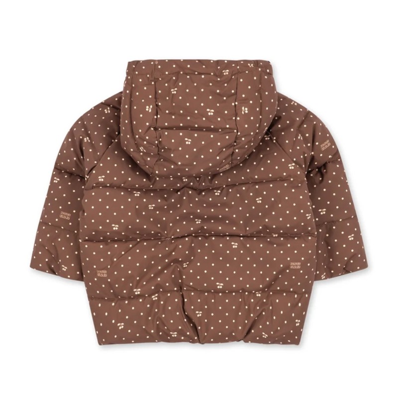 Doudoune fille Konges Sløjd marron cerises et pois