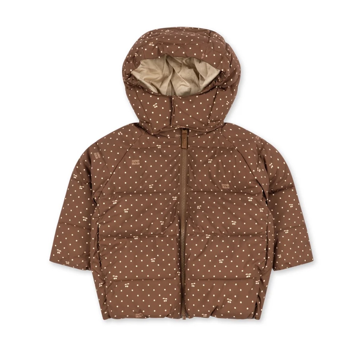 Doudoune fille Konges Sløjd marron cerises et pois