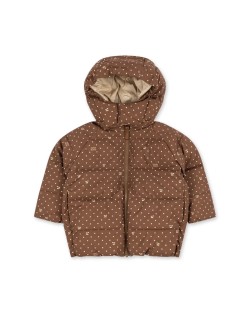 Doudoune fille Konges Sløjd marron cerises et pois