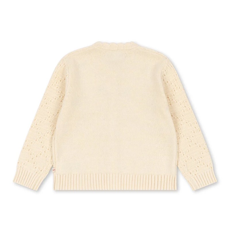 Cardigan Konges Sløjd brodé de cerises en laine et coton