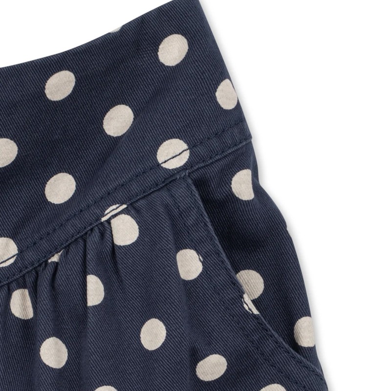 Pantalon fille Konges Sløjd bleu marine à pois blancs