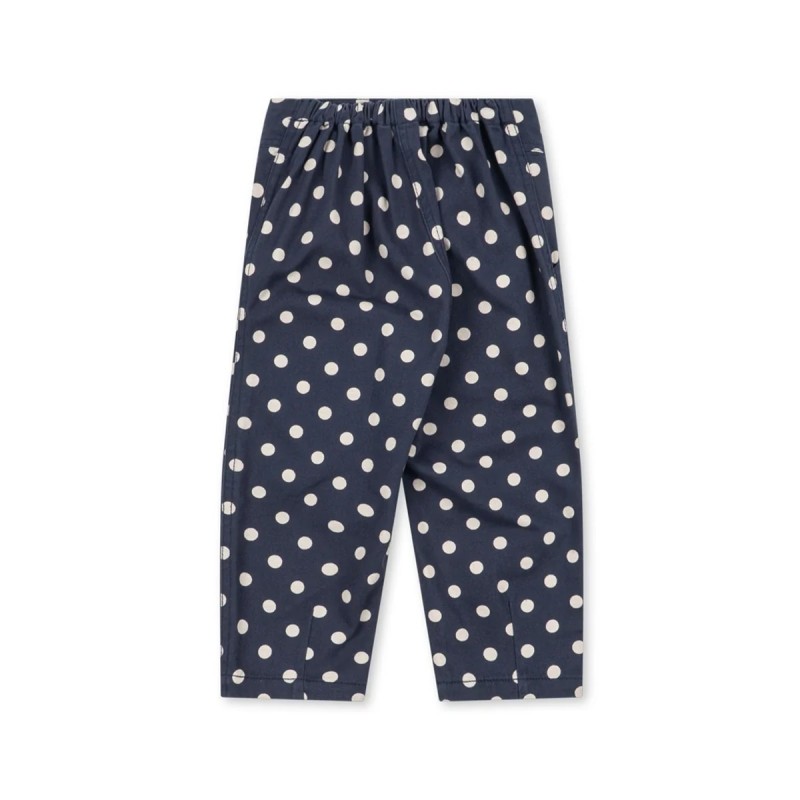 Pantalon fille Konges Sløjd bleu marine à pois blancs