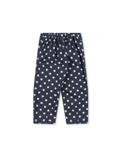 Pantalon fille Konges Sløjd bleu marine à pois blancs