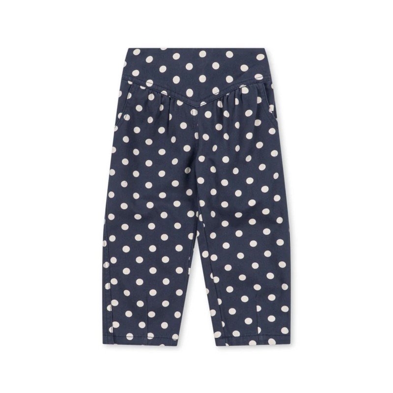 Pantalon fille Konges Sløjd bleu marine à pois blancs