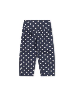 Pantalon fille Konges Sløjd bleu marine à pois blancs