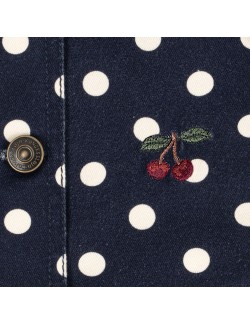 Veste fille Konges Sløjd bleu marine à pois blancs