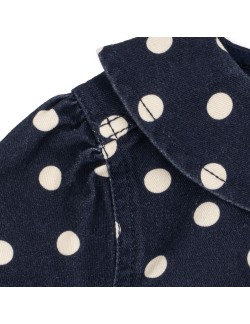 Veste fille Konges Sløjd bleu marine à pois blancs
