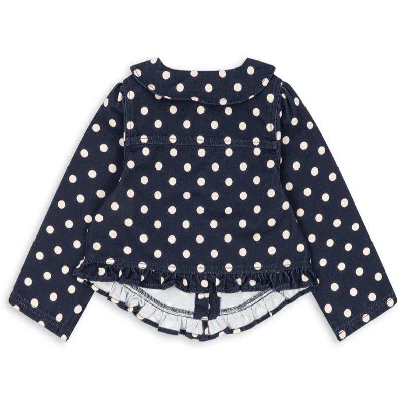 Veste fille Konges Sløjd bleu marine à pois blancs