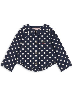 Veste fille Konges Sløjd bleu marine à pois blancs