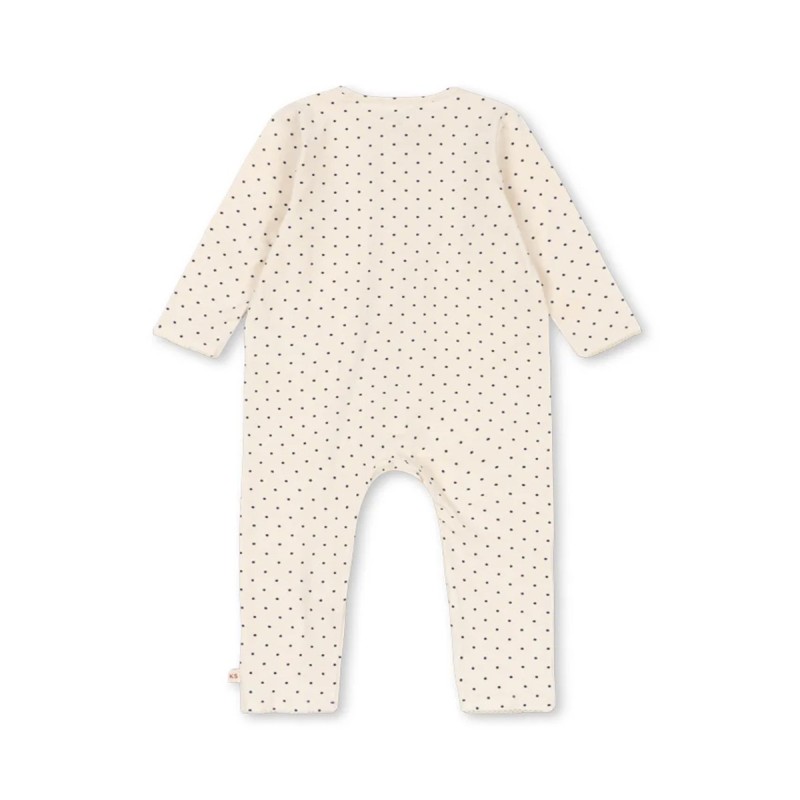 Grenouillère bébé Konges Sløjd écru à pois et cerise