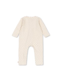 Grenouillère bébé Konges Sløjd écru à pois et cerise