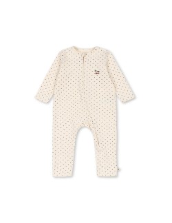 Grenouillère bébé Konges Sløjd écru à pois et cerise