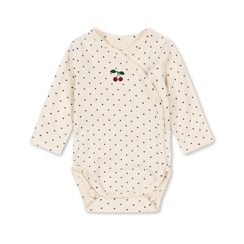 Body bébé Konges Sløjd crème à pois et cerise