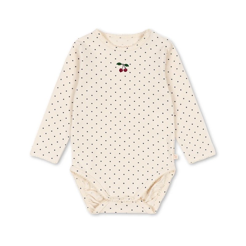 Body bébé Konges Sløjd crème à pois et cerise