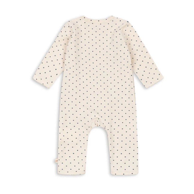 Combinaison bébé Konges Sløjd crème à pois et cerise