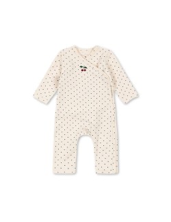 Combinaison bébé Konges Sløjd crème à pois et cerise