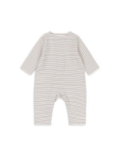 Grenouillère bébé Konges Sløjd rayée bleue et citron