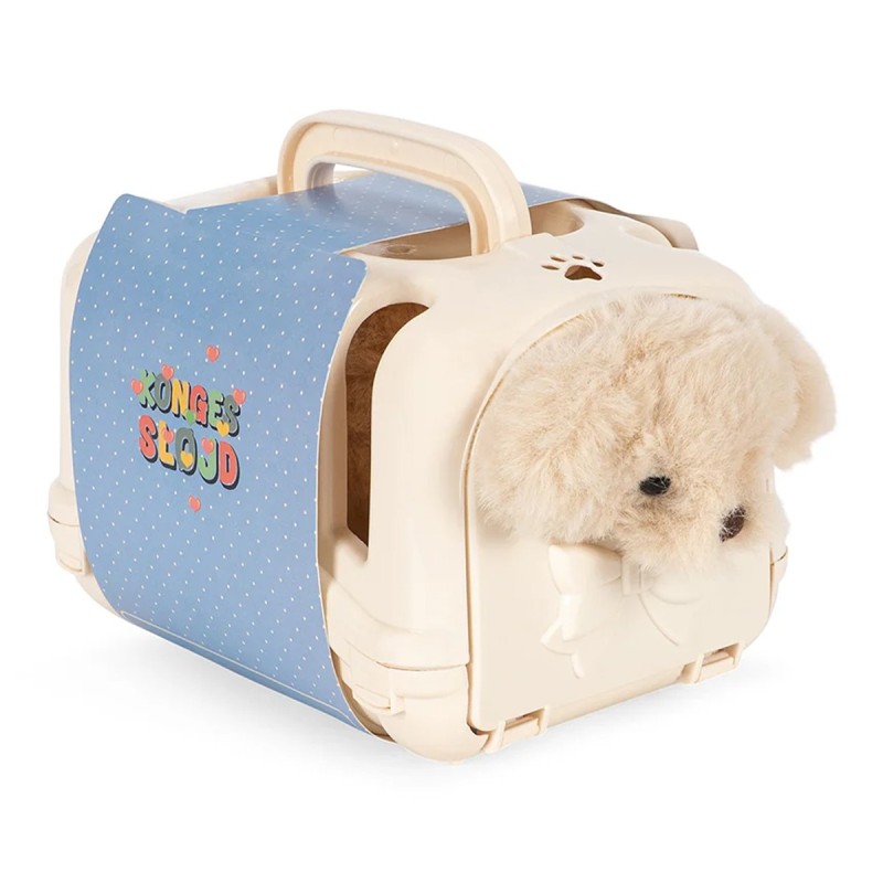 Peluche miniature chien Konges Sløjd avec panier
