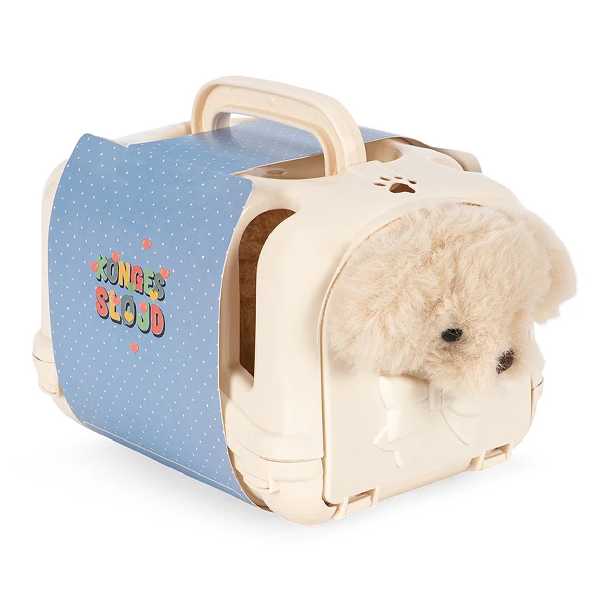 Peluche miniature chien Konges Sløjd avec panier