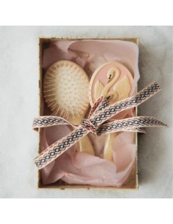 Set brosse et miroir enfant Konges Sløjd "Swan" x Born Koncept