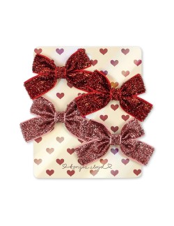Lot de 4 Barrettes nœuds pailletés Konges Sløjd