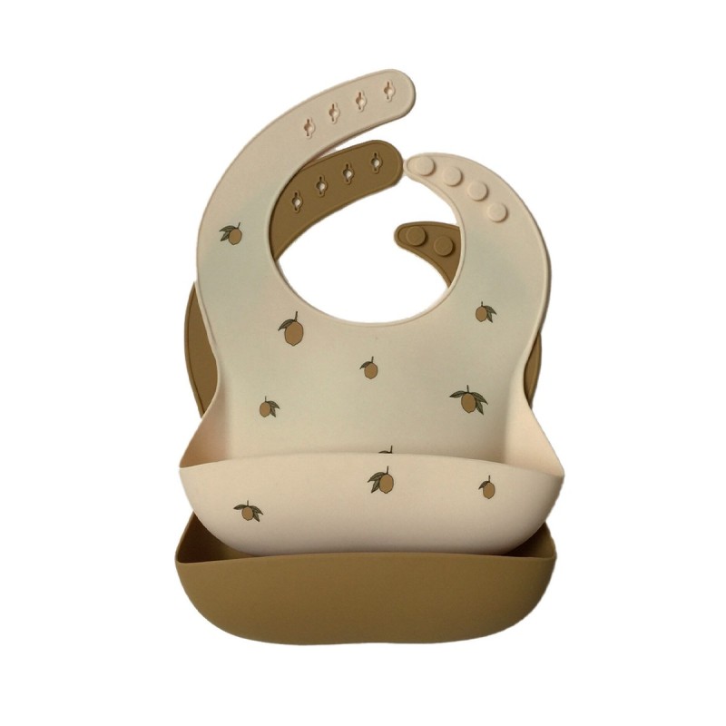 Lot de 2 bavoirs en silicone "Lemon" Konges Slojd
