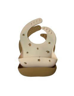 Lot de 2 bavoirs en silicone "Lemon" Konges Slojd