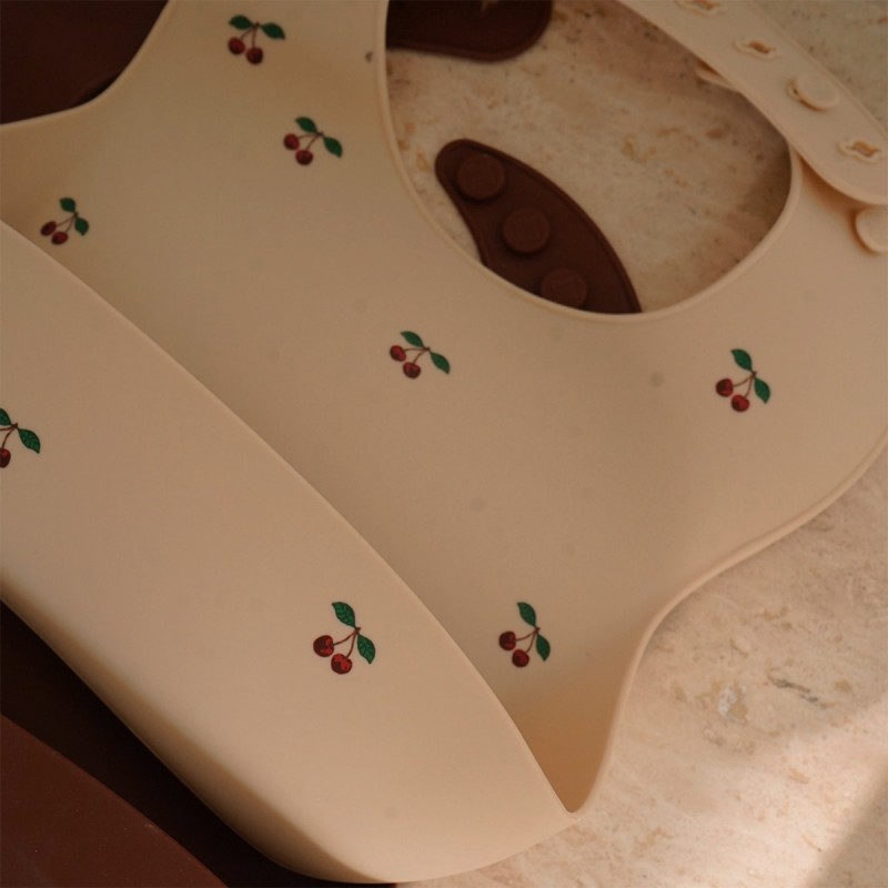 Lot de 2 bavoirs en silicone "Cherry" Konges Slojd