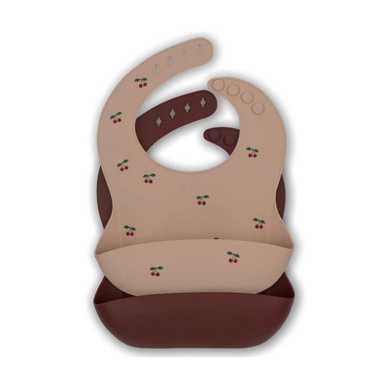 Lot de 2 bavoirs en silicone "Cherry" Konges Slojd