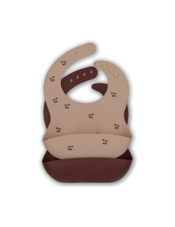 Lot de 2 bavoirs en silicone "Cherry" Konges Slojd