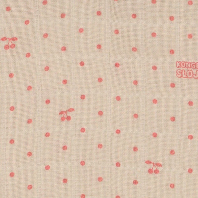 Pack de 3 langes "Cerises et pois" coton biologique