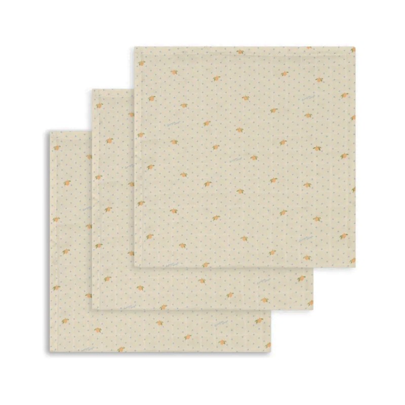 Pack de 3 langes "Citrons et pois" coton biologique