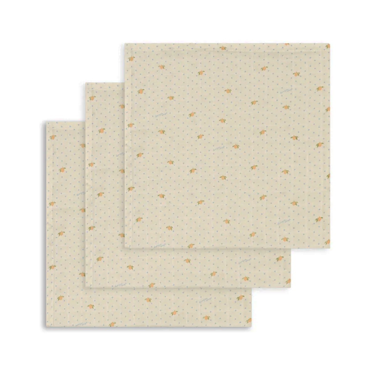 Pack de 3 langes "Citrons et pois" coton biologique