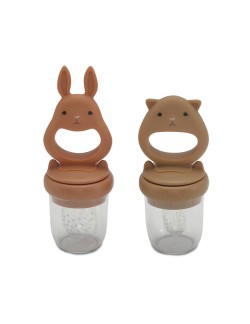 Set de 2 tétines grignoteuses bébé  "Almond" Konges Slojd