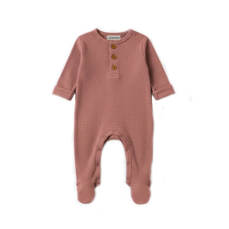 Grenouillère en maille douce "Aloe" rose Cozmo