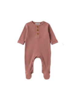 Grenouillère en maille douce "Aloe" rose Cozmo