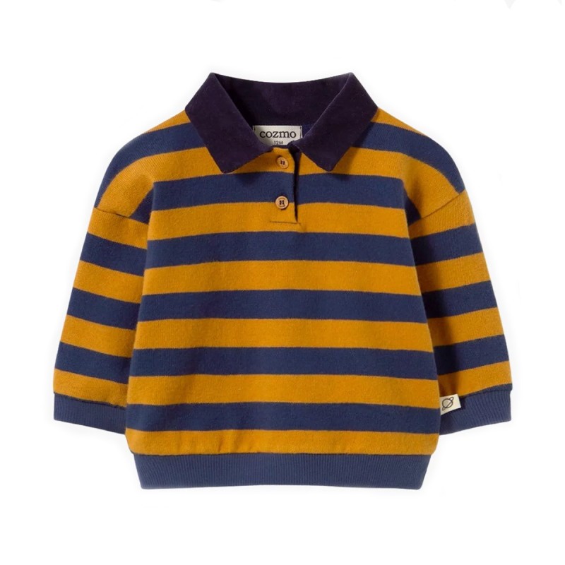 Polo bébé manches longues "Palau" Biscuit Navy